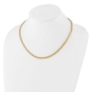 14k Gold Fancy Diamond Cut Link Necklace. 18 inches long
